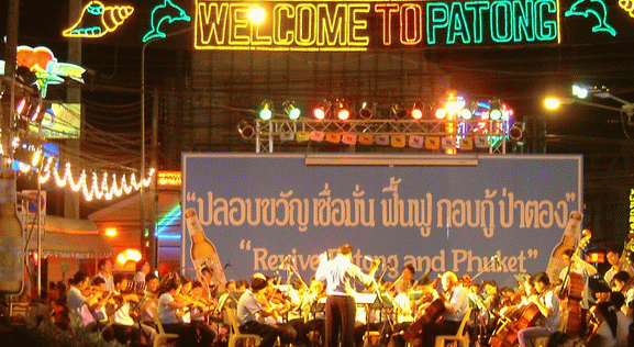 Bangla Road - Patong - Phuket, Bangkok Symfoniorkester - Philharmonic Orchestre. Stdte koncert for tsunami ofrene. 