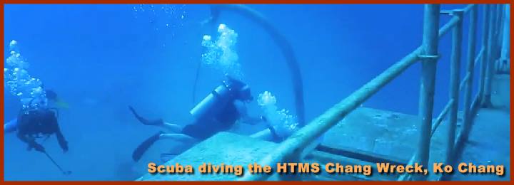 Scuba diving the HTMS Chang Wreck, Ko Chang