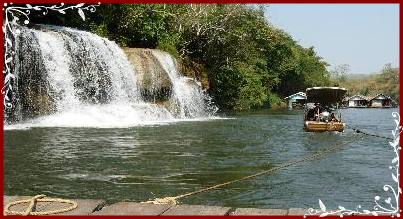 Waterfall near River Kwai Jungle raft